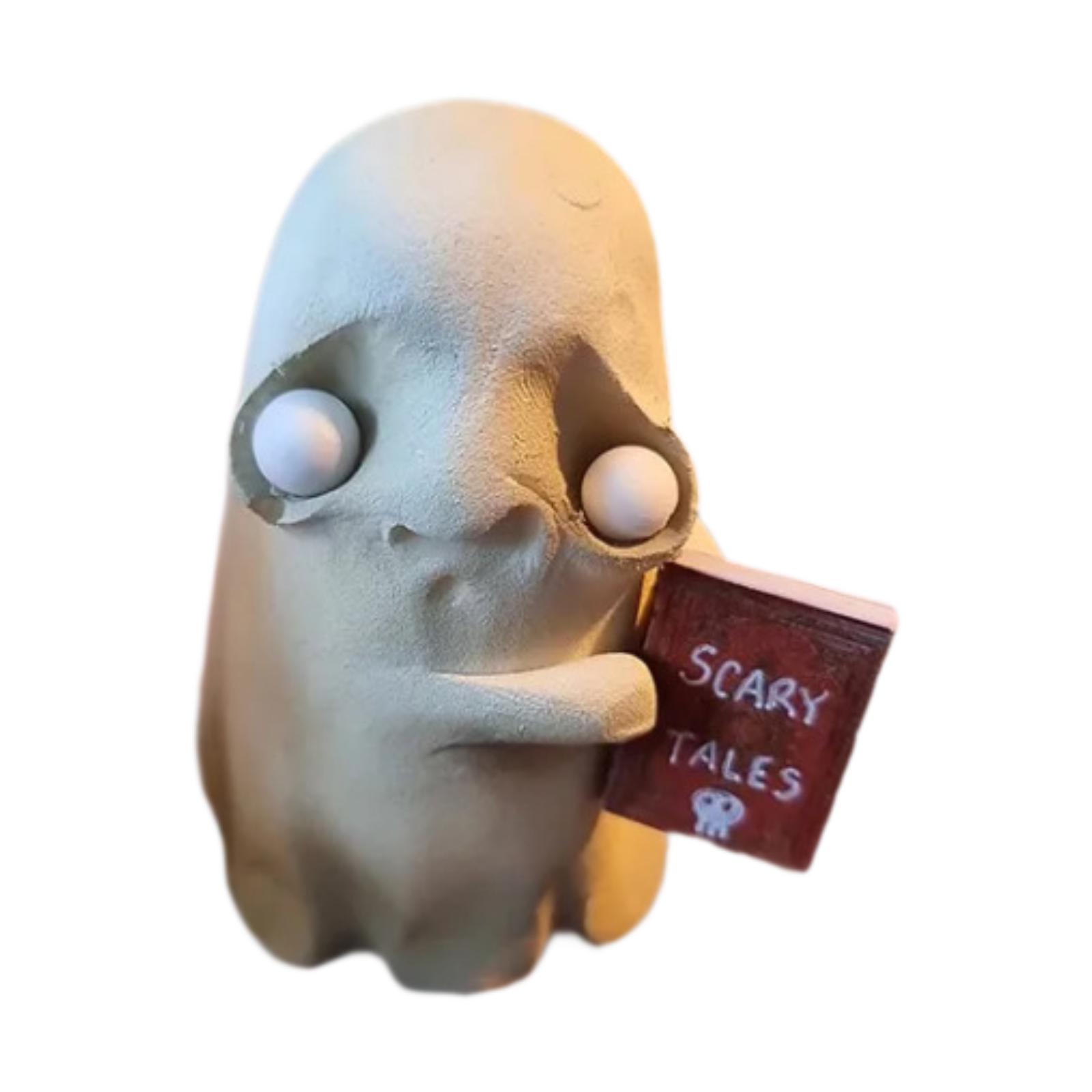 

Halloween Ghost Figurine with Book Party Accessory Miniature Ghost Figurine