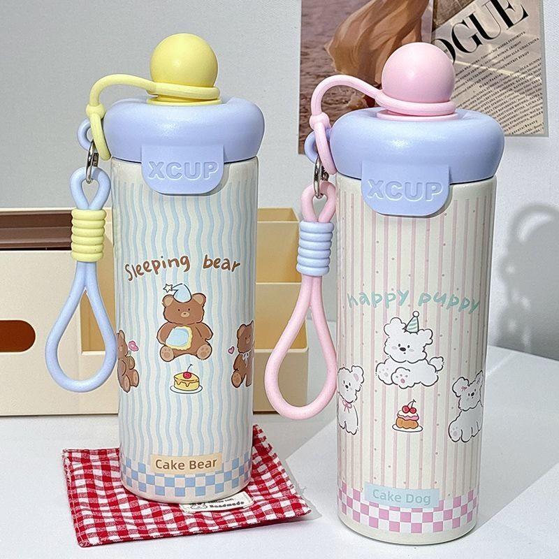 316 Stainless Steel Insulated Coffee Mug With Straw And Carrying Rope For Office And Travel
