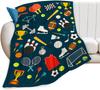 Christmas Blanket Funny Santa Claus Throw Blankets for Girls Boys Super Soft Warm Fleece Flannel Deer Fox Animal Throws Gifts