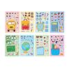 8Pcs Diy Stickers Puzzle Face Changing Stickers Animal Assemble Game Montessori Cognition Educational Toys For Children Kids