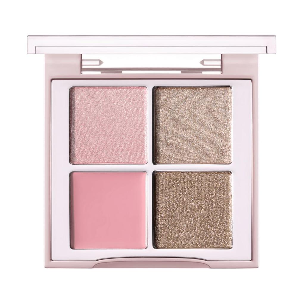 INTO U Eyeshadow Palette Glossy Glitter Pearl Tipsy Multi-Palette 4-Color (TP01 Peach)