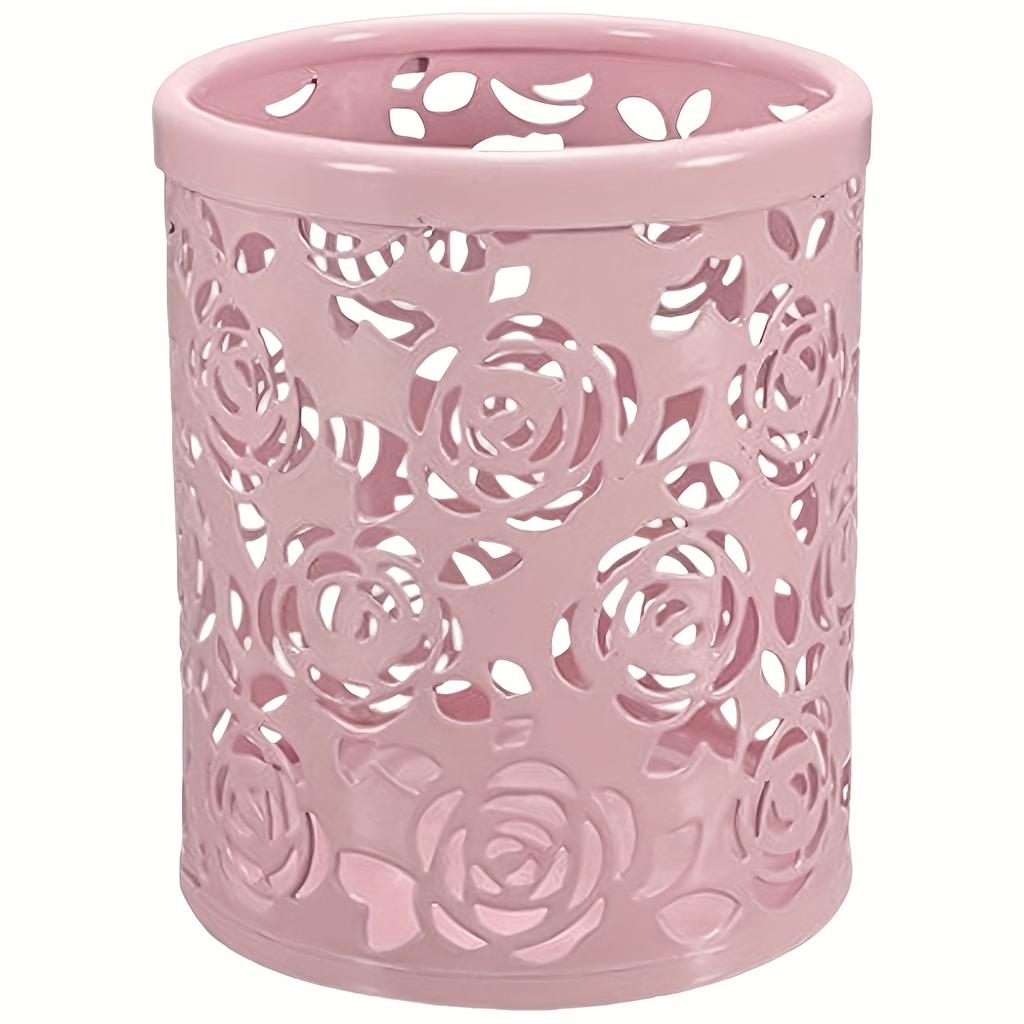 1pc Rose Flower Pen Holder, Durable, Wear-Resistant Desk Organizer for Students, Teachers, and Office Supplies, Stationery Rack