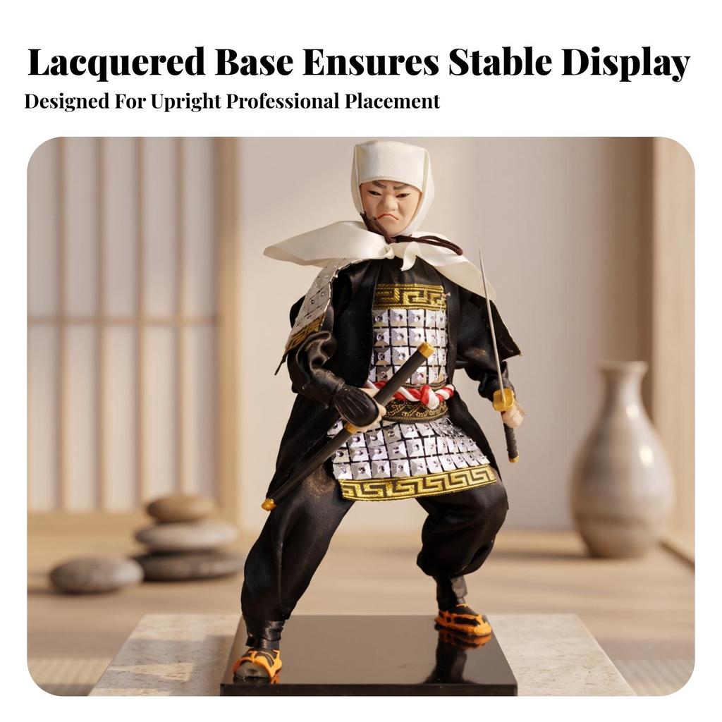 Cloth Doll Samurai Warrior Ornament Handmade Japanese Style Figurine with Glossy