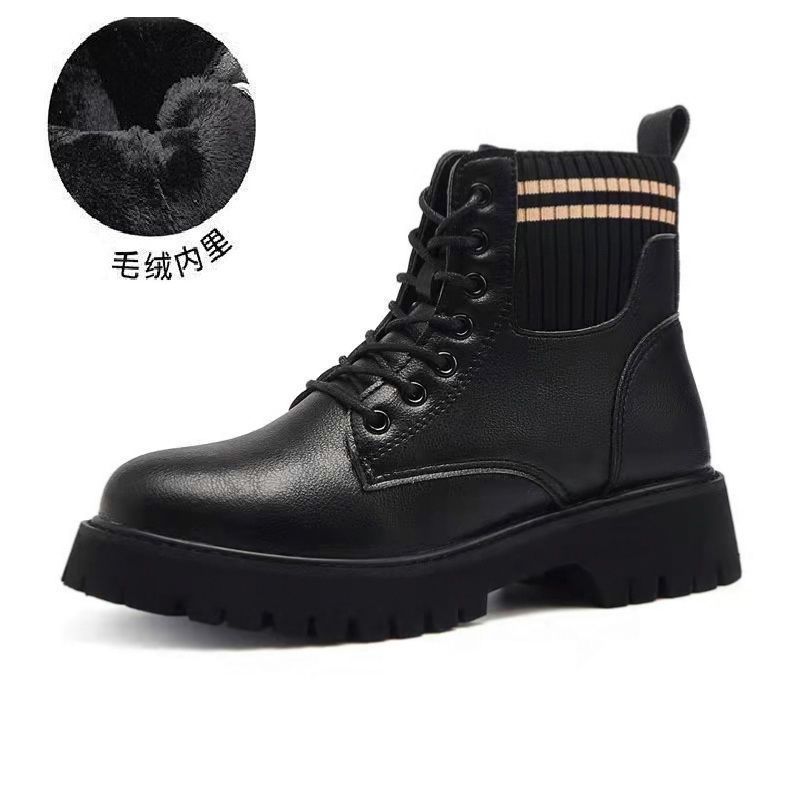 

Повседневные ботинки Martin из натуральной мягкой кожи, короткие ботинки, новые осенне-зимние стили, толстая подошва, нескользящая, повседневная, универсальная обувь на шнуровке для женщин 40