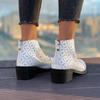 Fashion Women's Fashion Low Heel Shoes Fall New Pointed Ankle Boots Hollow Breathable Fabric Back Zipper Western Boots