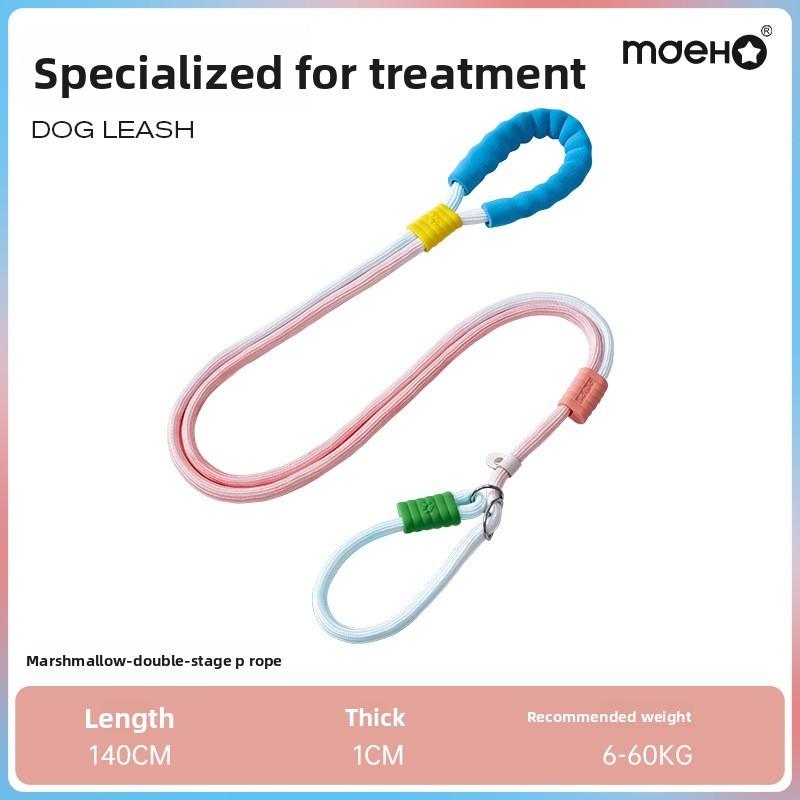 Pet Dog Traction Rope With Leather And Nylon Material For Small Medium Dogs Indoor And Outdoor Use