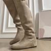 Vintage Internal Elevation Women Western Thigh High Boots Shoes Autumn Winter Designer Ladies Stretch Slim Long Booties