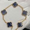 Nuova Versione Bracciale Quadrifoglio Cinque Fiori Agata Rossa Naturale Madreperla Bianca Bracciale da Donna Bracciale Laser