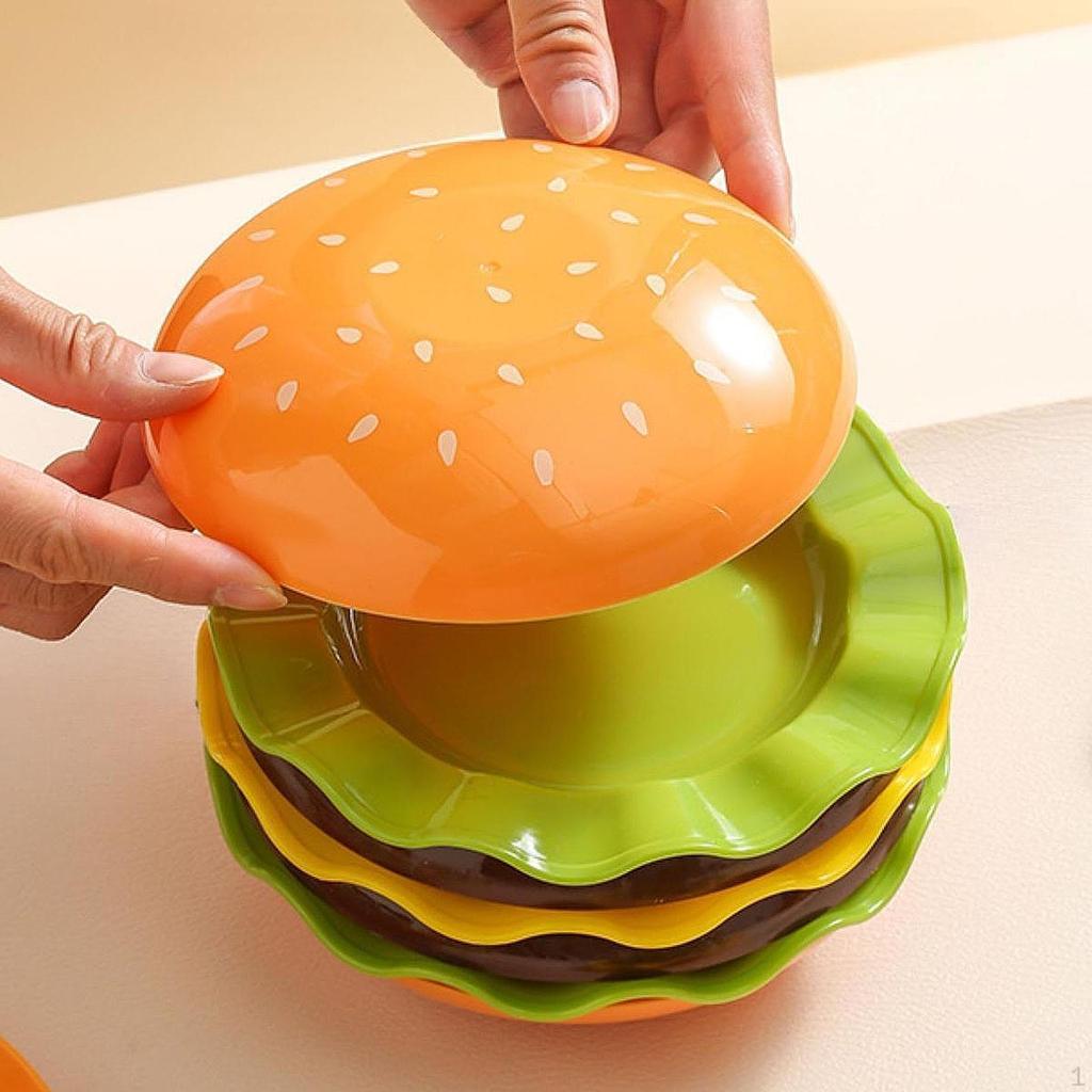 Hamburger Teller Set Teller und Schüsseln Kreative Suppenschüssel Wiederverwendbares Geschirr Tischgeschirr für Party