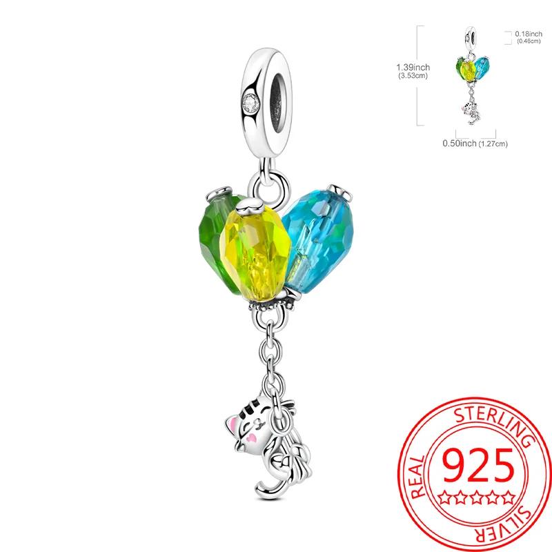 Copper Pet Series Cute Animals Charms Blue Penguin Hug Heart Love Bead Fit Original Bracelet For Women Jewlery Gift