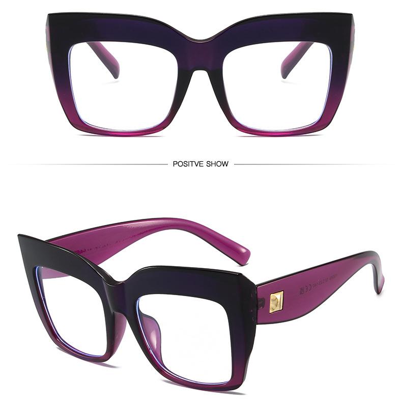 Occhiali da Donna Anti Luce Blu Moda Personalità Retro Montatura Quadrata Grande Occhiali Semplici Studente Quotidiano Pendolarismo Occhiali da Street Style Occhiali