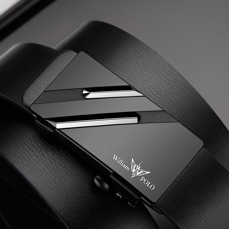 Emperor Paul Men's Genuine Leather Automatic Buckle Belt - Youth Minimalist Design