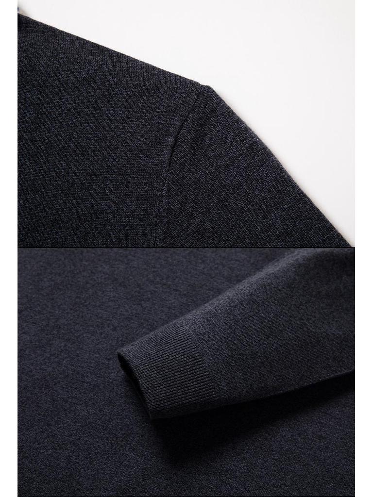 Men's Merino Wool Turn-Down Collar Sweater, Solid Color, Long-Sleeve, 2024 Autumn Collection