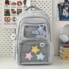 Schoolbag Japanese and Korean Original Transparent Pain Bag Versatile Large Capacity Backpack, Computer Bag, Academy Style, Middle and High School 