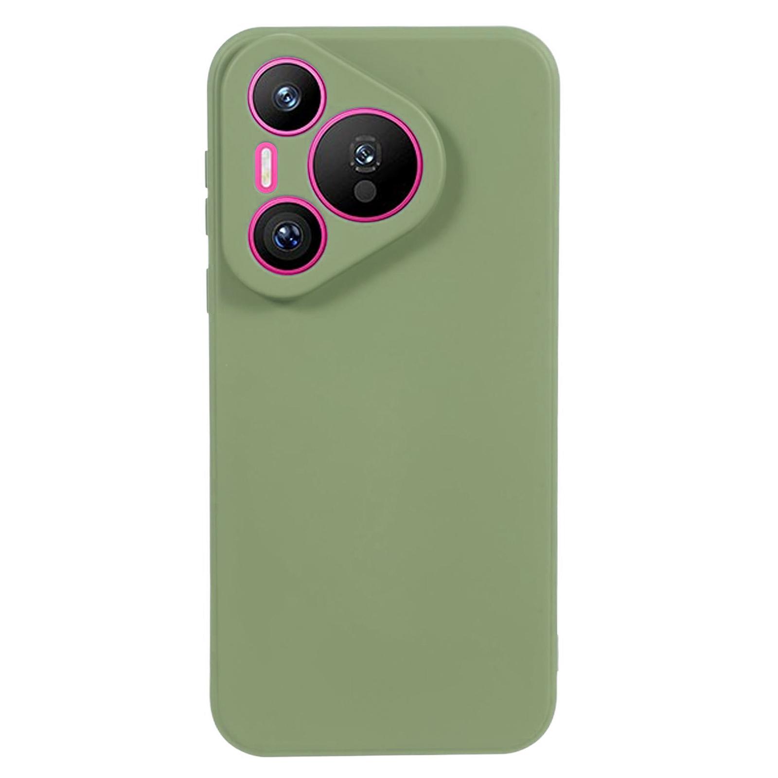 

Чехол для Huawei Pura 80 Pro/Pura 80 Pro+ TPU Задняя Мягкая Защита от Царапин Подкладка из Микрофибры Чехол для Телефона Matcha Green