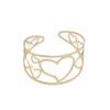 Women's Exaggerated Heart Cut-out Metal Bangle - European & American Street Style Arm Jewelry
