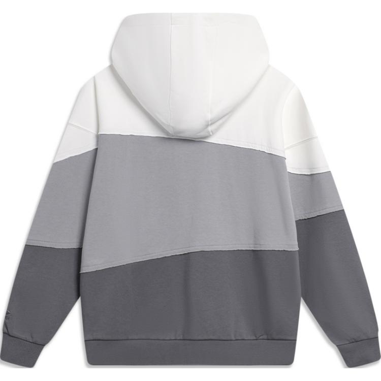 Li-Ning Breathable Loose Casual Pullover Hoodie Men Hoodies Off-White AWDTC65-1