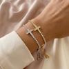 Light Luxury Cross Bracelet Classic Elegant Fine Bangle Zircon Paved Bracelet  Valentine's Day