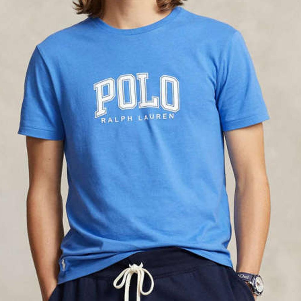 Polo Ralph Lauren Letter Print Crew Neck Short Sleeve T-Shirt Men Tops Blue 710934714-005