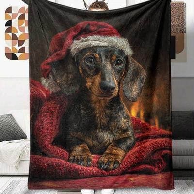 1Pc Cartoon Print Flannel Blanket, High Quality Comfortable for All Seasons, Home Decor, Warmth and Comfort, Perfect for Christmas Birthday Gift