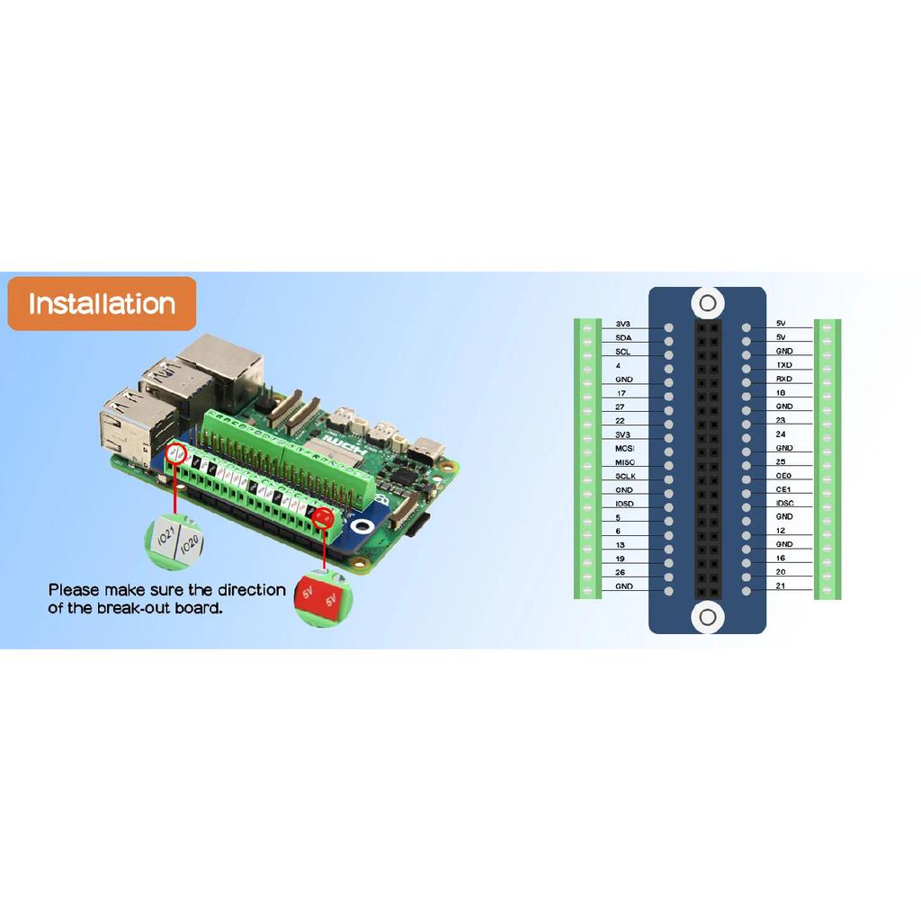 GPIO-Klemmblock-Breakout-Board für Raspberry Pi 4/ Zero 2W