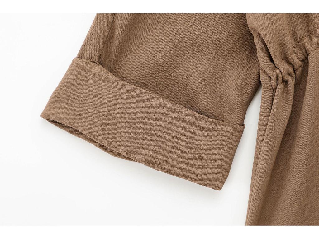 2025 Spring Women's European & American Style Long Sleeve Lapel Shirt with Casual Pants