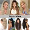 MISS WIG Synthetic Long Curly Fluffy Clip In Hair Extension Wrap Around Ponytail Heat Resistant Natural Wig For Women Daily Wear