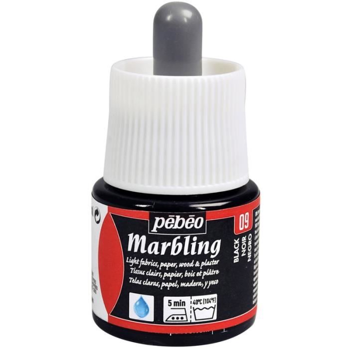 Paint - PEBEO - Marbling - 45 Ml - Color Black - Japanese Marbling Technique