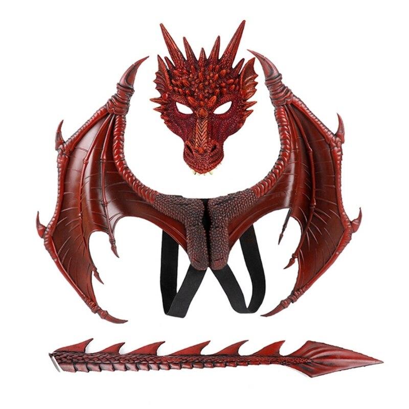 Dragon Mask Wing and Tail Kids Costume Kid Cosplay Wedding Party Halloween Christmas Costume Decoration Wing