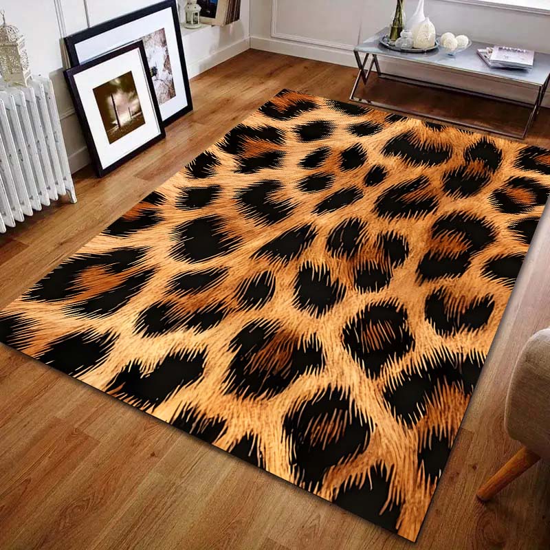 1PC Leopard Print Carpet for Bedroom Living Room Bedside Sofa Floor Mat Modern Home Decor Area Rug Large Size for Gifts