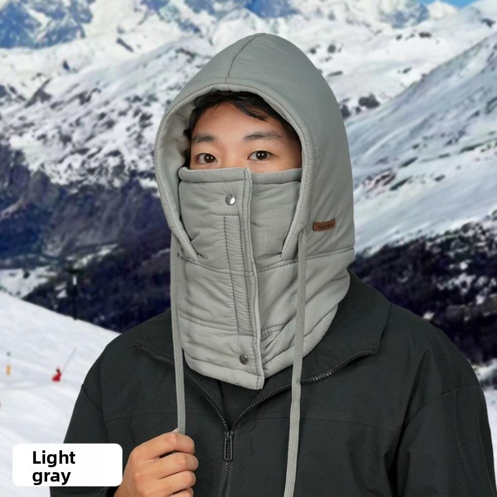 

New Warm Scarf Mask Integrated Hat Windproof Coldproof Pullover Cap 3-in-1 Breathable Lei Feng Hat Unisex сірий