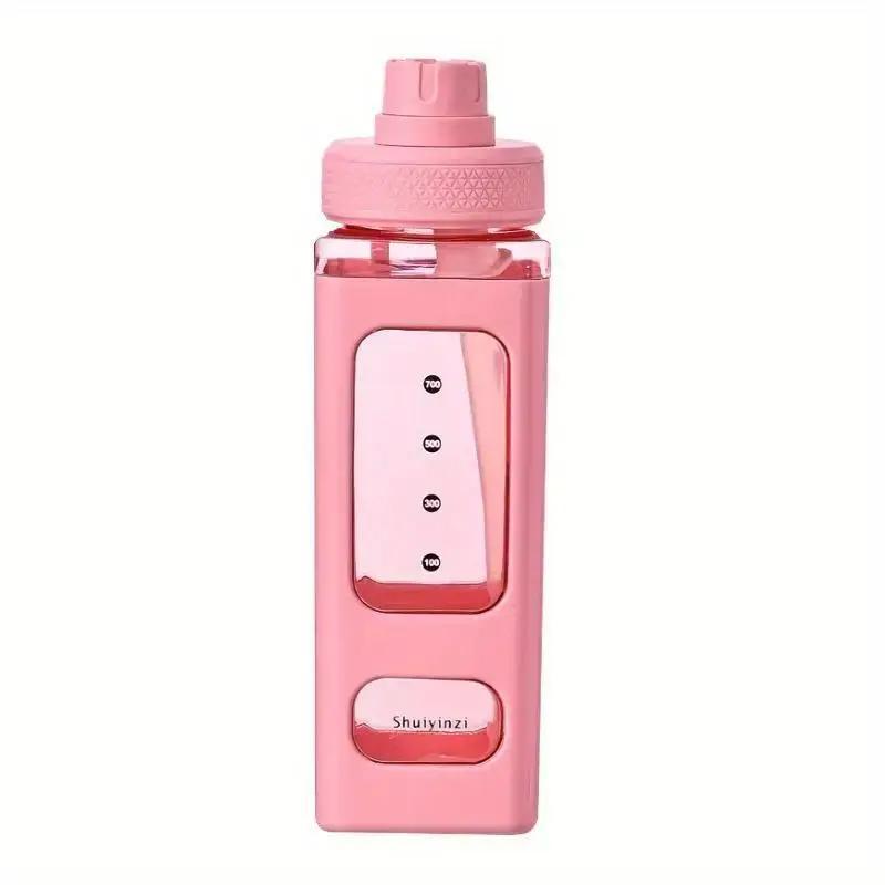 New 700/900ml Summer Water Bottle With Straw Clear Scale Plastic Portable School Drinking Bottle Student Juice Tea Water Cups