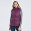 Womens Short Puffer Vest With Hood 90% White Duck Down Warm Lightweight Casual Outerwear Winter