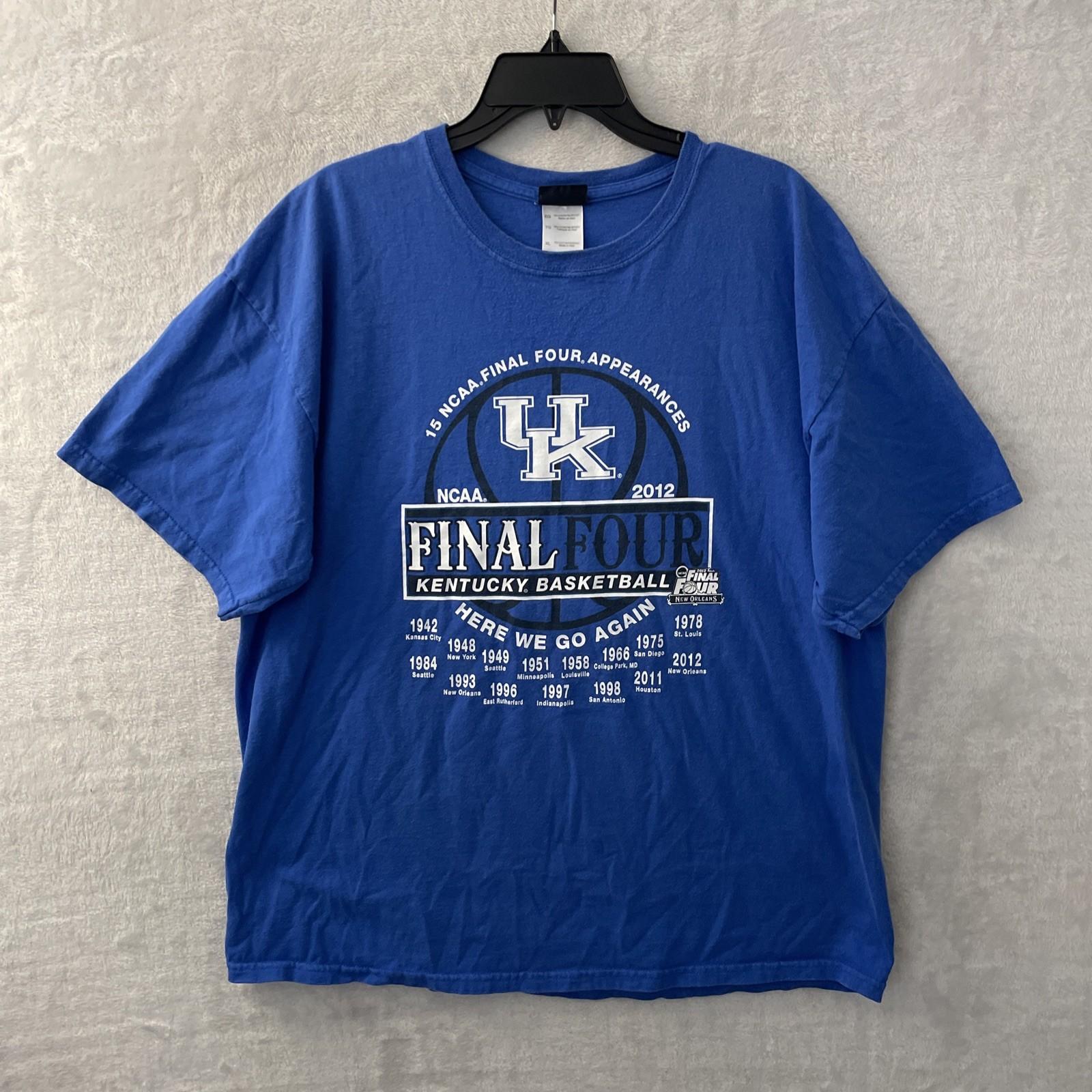 Blue 84 Mens T Shirt NCAA Kentucky Final Four 2012 Blue Graphic XL Cotton Crew S разноцветный