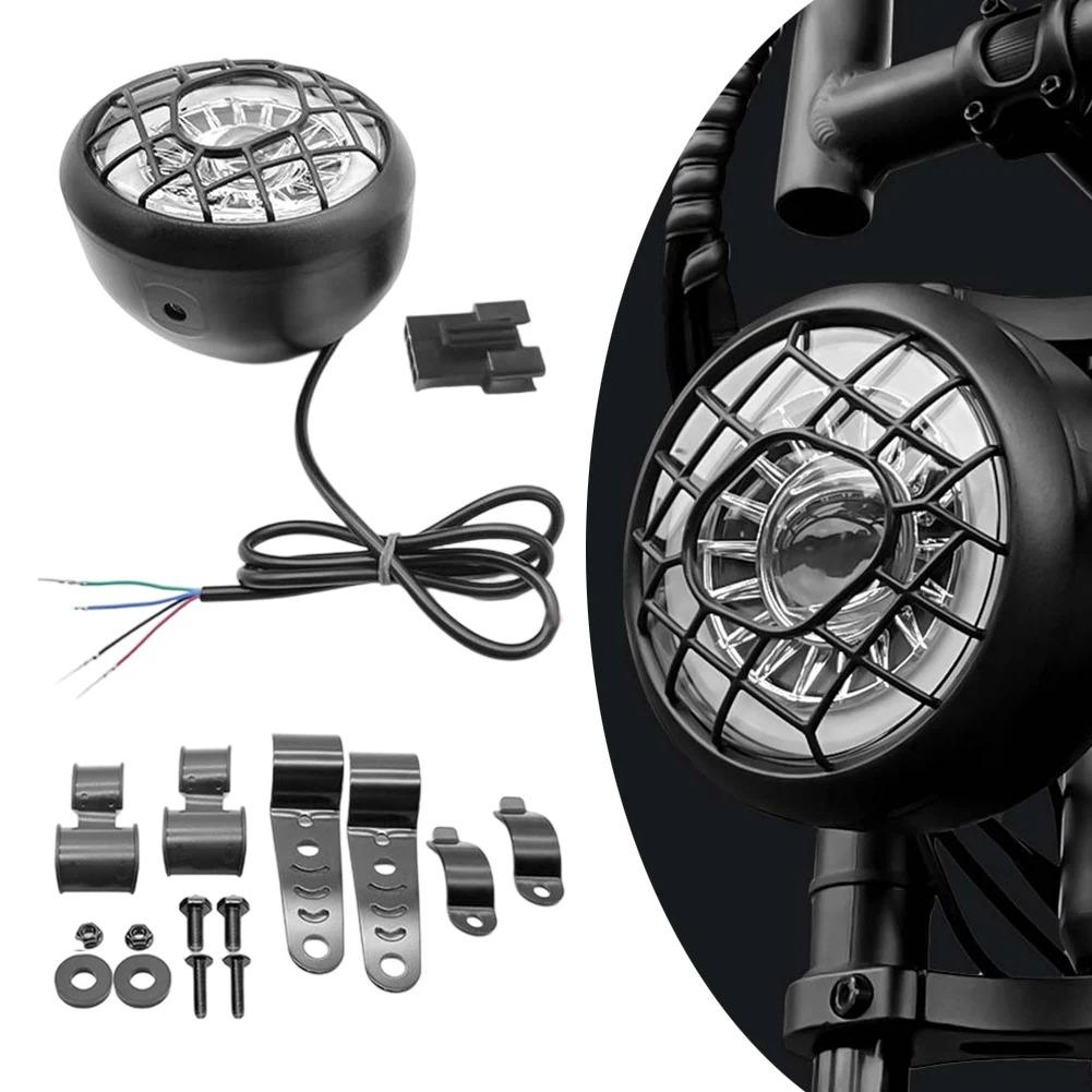 

E-bike Led Headlight Retro High-lumen High-brightness Strong Head Light For Off-road Motorcycle Headlights Replace Accessories чёрный