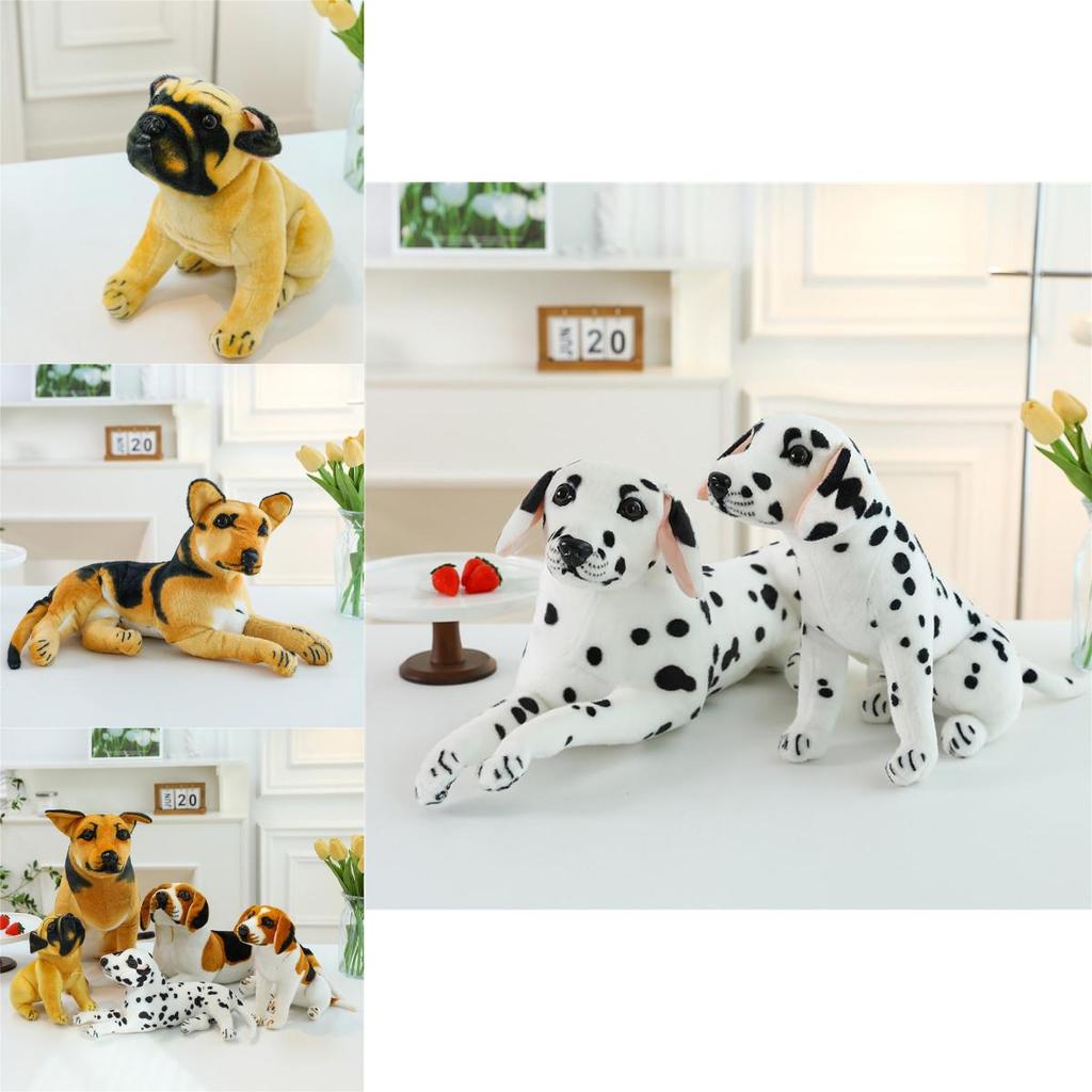 Cozy Plush Puppy Toy Realistic Sheepdog Dalmatian Shar Pei Long Ear Dog For Kids