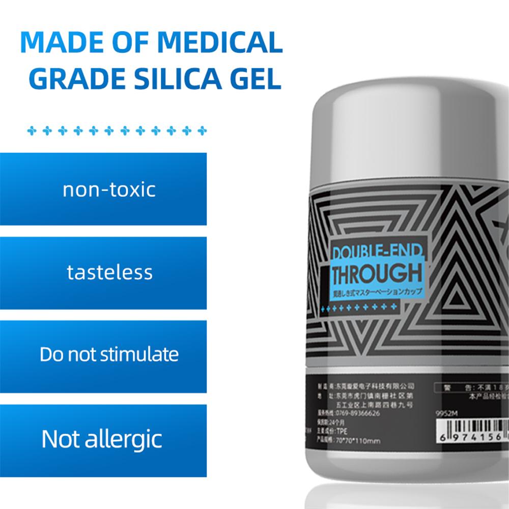 Doppelter Offener Penetrationskanal Männlicher Manueller Masturbator Penis Trainer Prostata-Massagegerät Verzögerte Ejakulation Sexspielzeug Für Männer