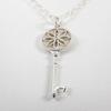 [Used] TIFFANY 925 Daisy Key Diamond Pendant/Oval Link Chain Necklace/g507-46