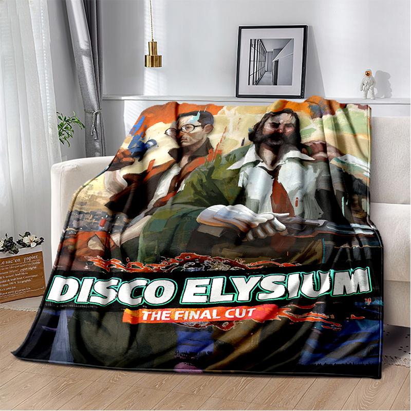 Disco Elysium Spiel Gamer Cartoon Decke, Weiche Überwurfdecke für Zuhause Schlafzimmer Bett Sofa Picknick Reise Büro Abdeckdecke Kinder