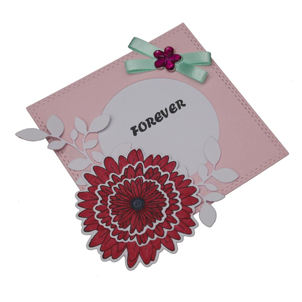 Flower Bouquet Border Metal Silvery Stencil Embossing Cutting Dies For Diy Scrapbooking Paper Album Cards Making