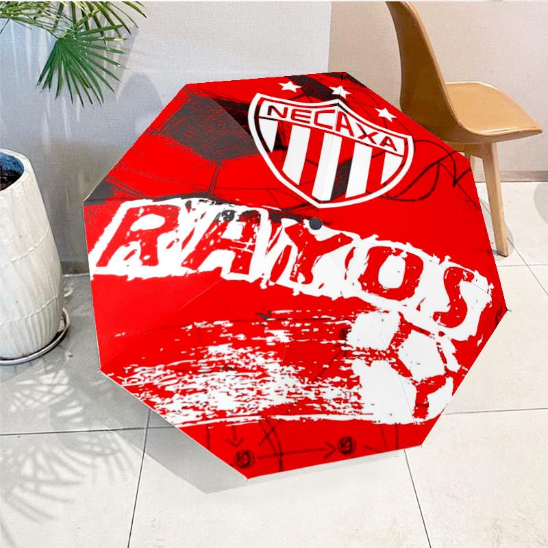 Football Crest Heartbeat Printed Automatic Umbrella, 8-Frame for Travel, Camping, Casual Umbrella, Essential Gift for  for Family and Friends