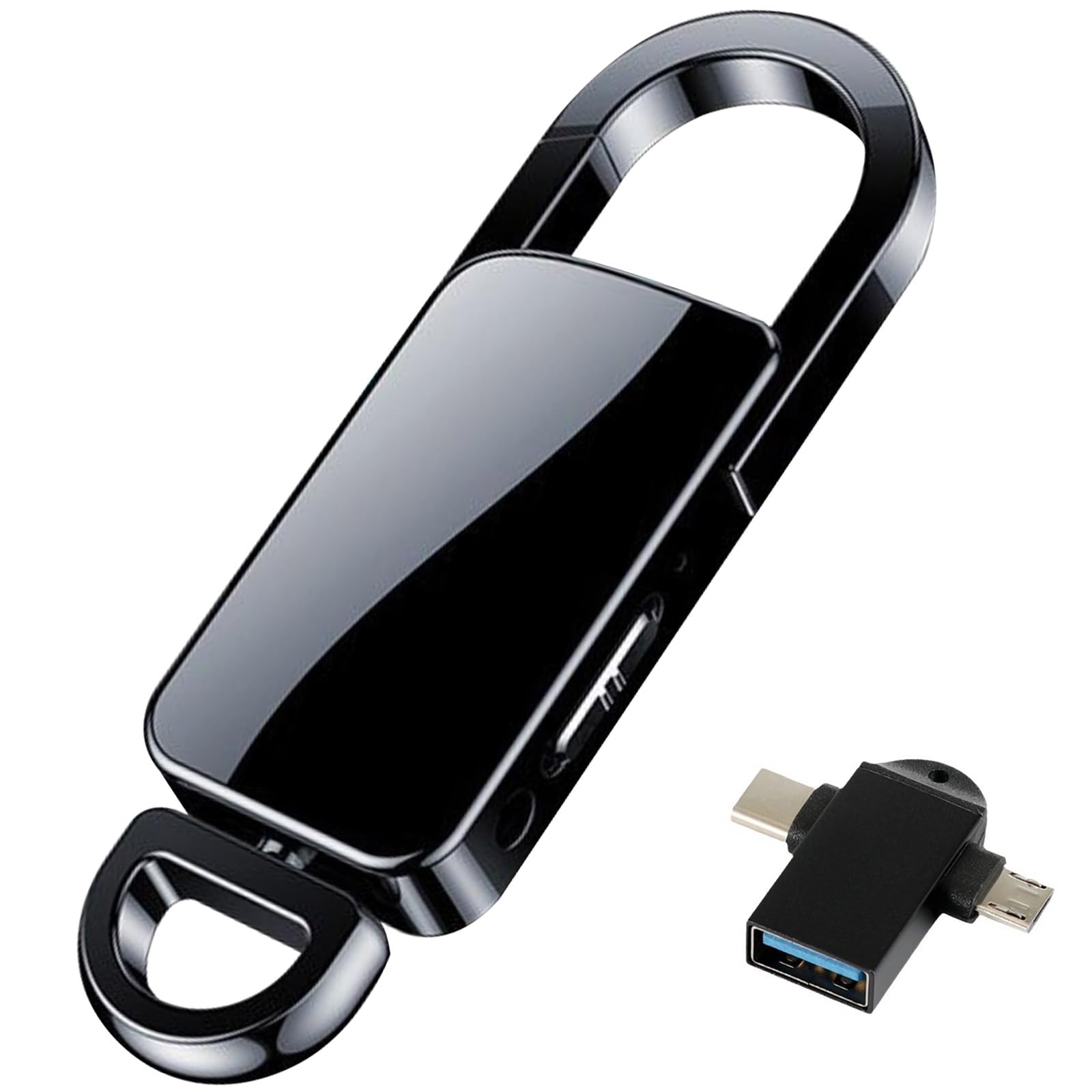 

HUAJUN Voice 128GB Large Keychain Discreet Long Recording High 1500 Hours of Recording File 8 Hours of Continuous for Language Conversation Power