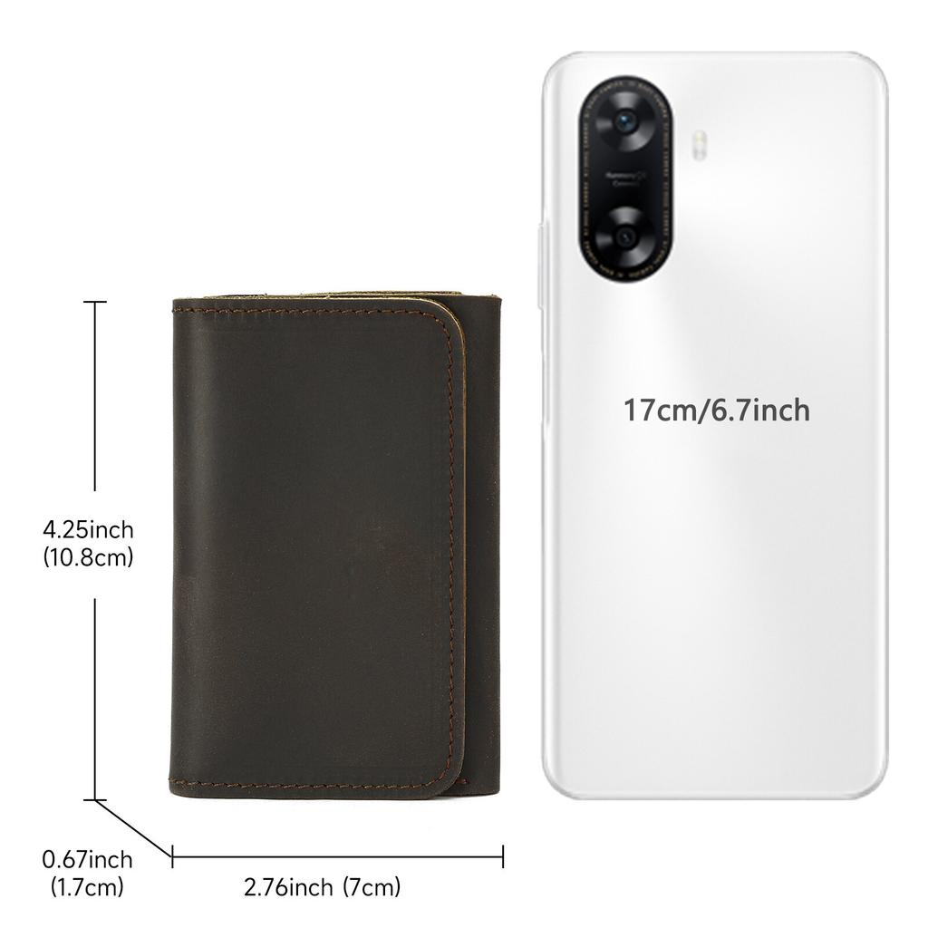 Vintage Crazy Horse Top Grain Leather Credit Card Holder Wallet Mens Slim ID VIP Cards Bags Small Change Coins Purses