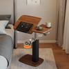 Lift Top Coffee Table with Storage, Nordic Style Rolling End Table for Living Room Bedroom, Adjustable Height Mobile Side Table