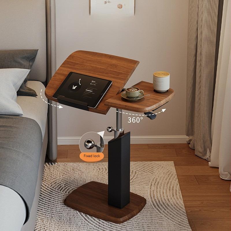 Lift Top Coffee Table with Storage, Nordic Style Rolling End Table for Living Room Bedroom, Adjustable Height Mobile Side Table