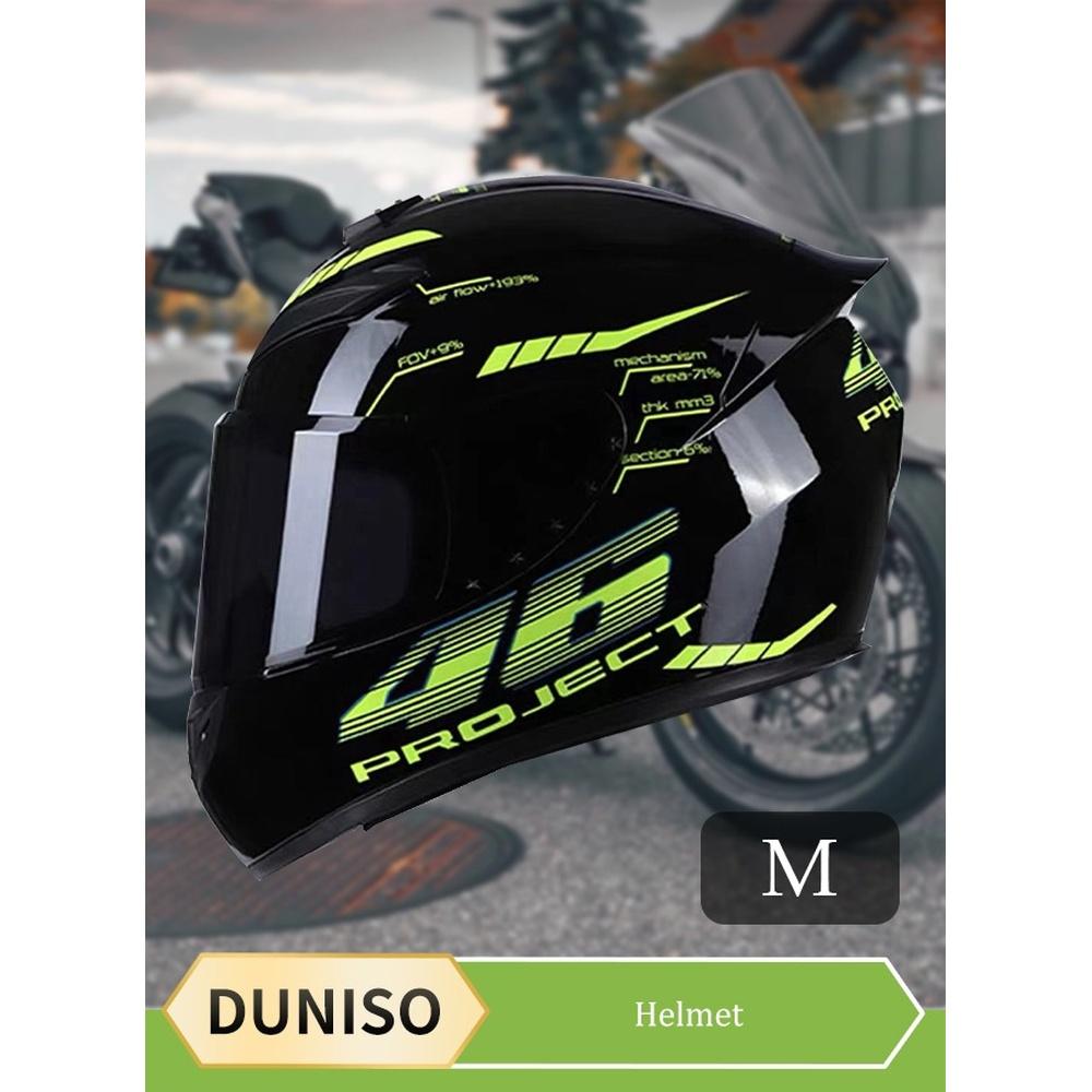 Full face motorcycle helmet lightweight crash resistant motorcycle helmet all season cool riding helmet cycling helmet with black lenses breathable l