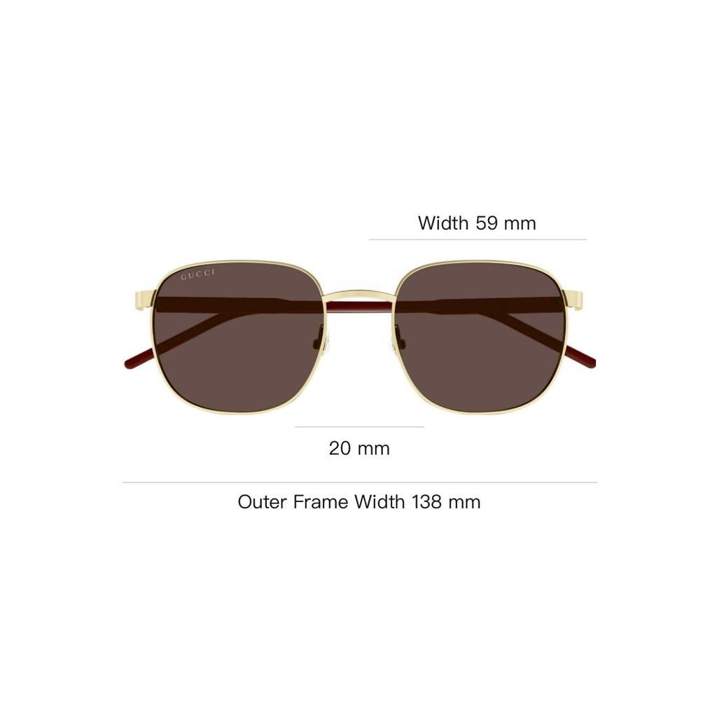 Gucci Full Frame Square Sunglasses Men sunglasses Gold GG1799S