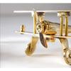 Brass Aeroplane Showpiece, Table Top Miniature Decorative Showpiece for Home Decor & Office Table,  Long, Gold