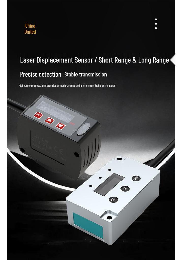 200mm-40m High-Precision Laser Displacement Sensor with Digital/Analog Output and Adjustable Sensitivity