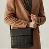Daks Black Leather Crossbody Bag With Grid Pattern Dbba5f263bk